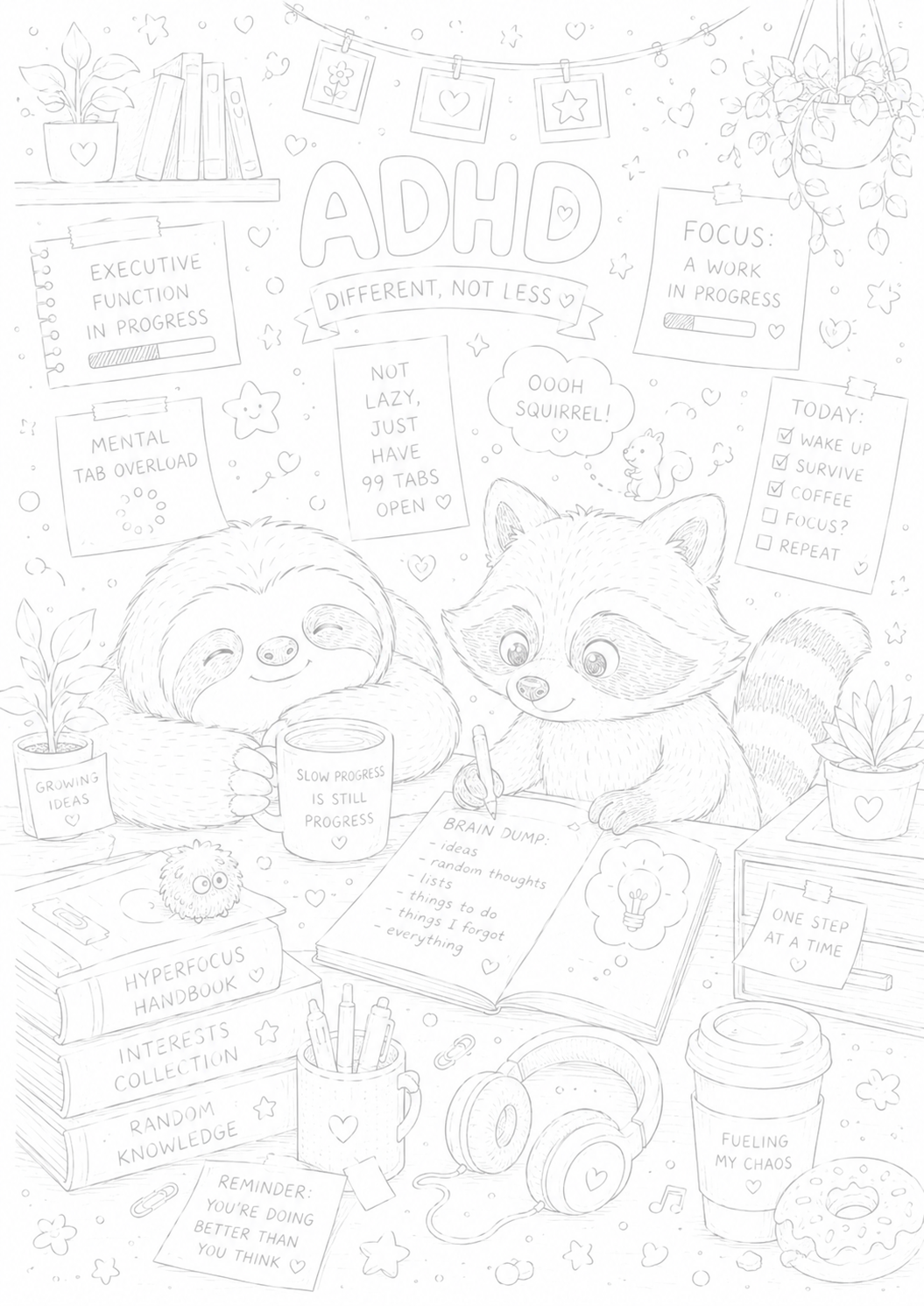 ADHD Fókuszlapok – 10 nyomtatható előrajzolt rajzlap ADHD-soknak 01 - Image 3
