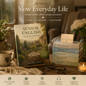 Senior English – 5 stories – Bundle 01 – Nyugodt angol történetek hanganyaggal felnőtt nyelvtanulóknak